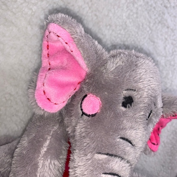 Dan Dee Elephant plush Soft Gray Pink Plush 10" pink cheeks outline stitched - Picture 3 of 9